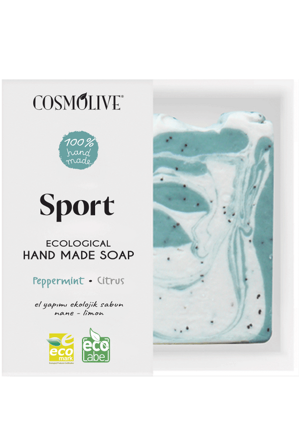 COSMOLIVE HANDMADE NATURAL SOAP SPORT 100 g / Handmade / Ecological /Unique Bathroom Experience / Natural PH / Natural Life