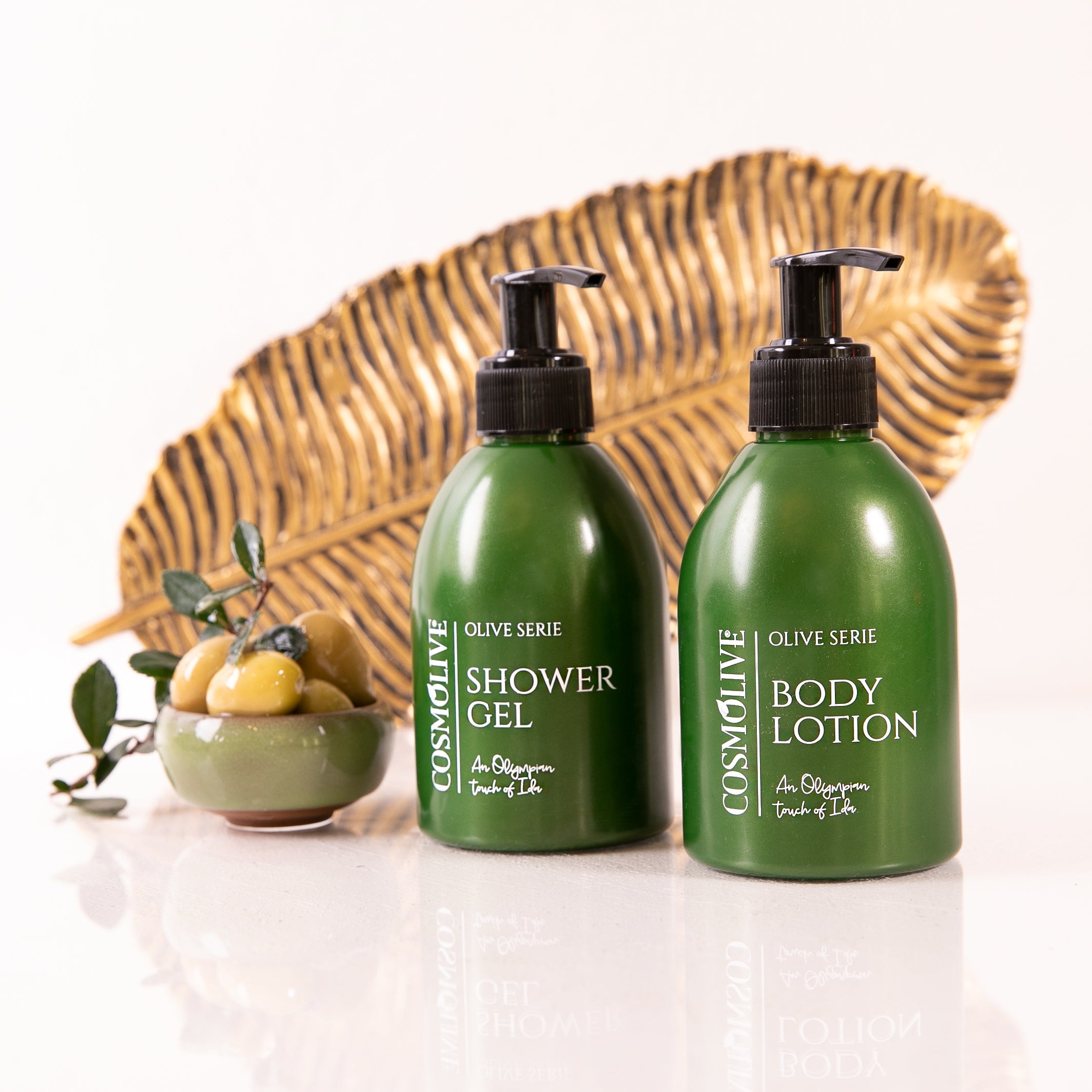 COSMOLIVE OLIVE SERIE SHOWER GEL + BODY LOTION ( 1+ 1 ) 300 ml + 300 ml