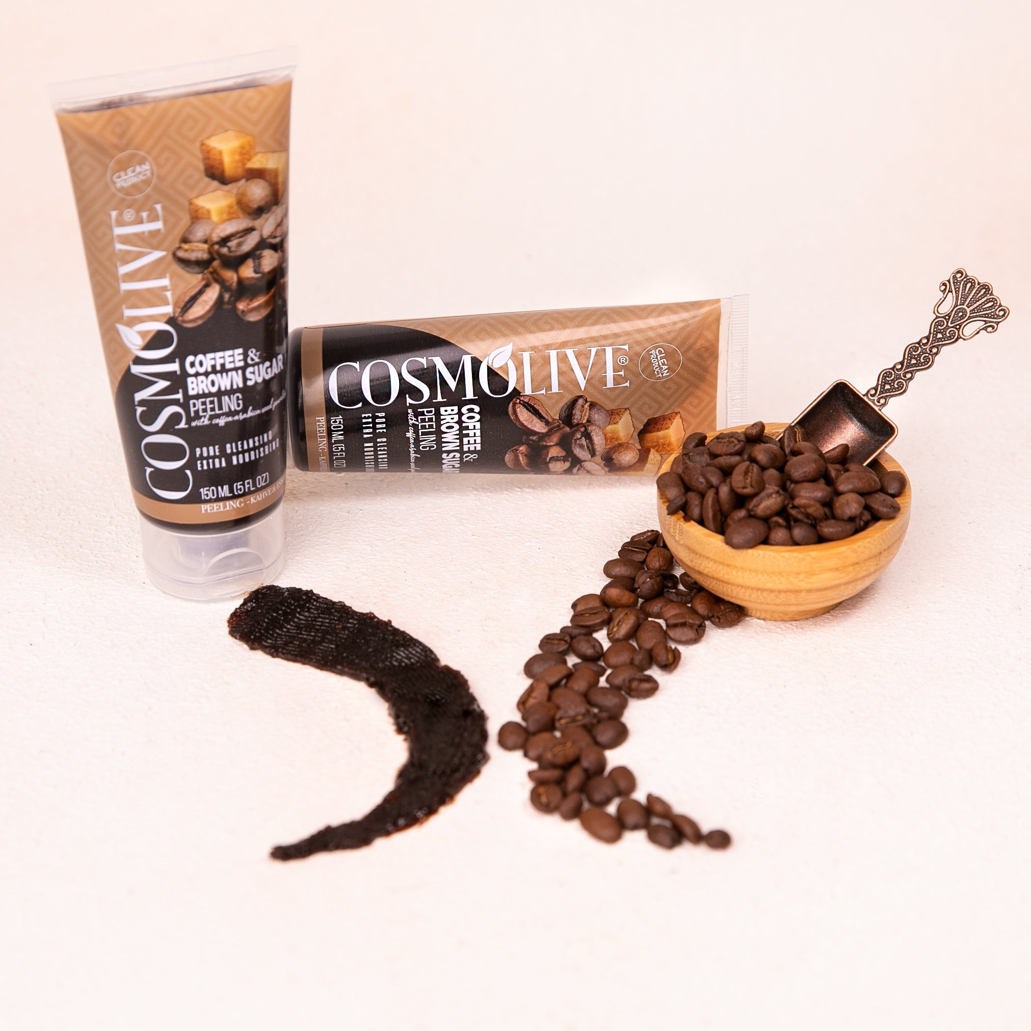 COSMOLIVE FACE&BODY SUGAR PEELİNG 150 ml COFFEE /Cleaning Dark Spots and Dead Cells / Natural Life