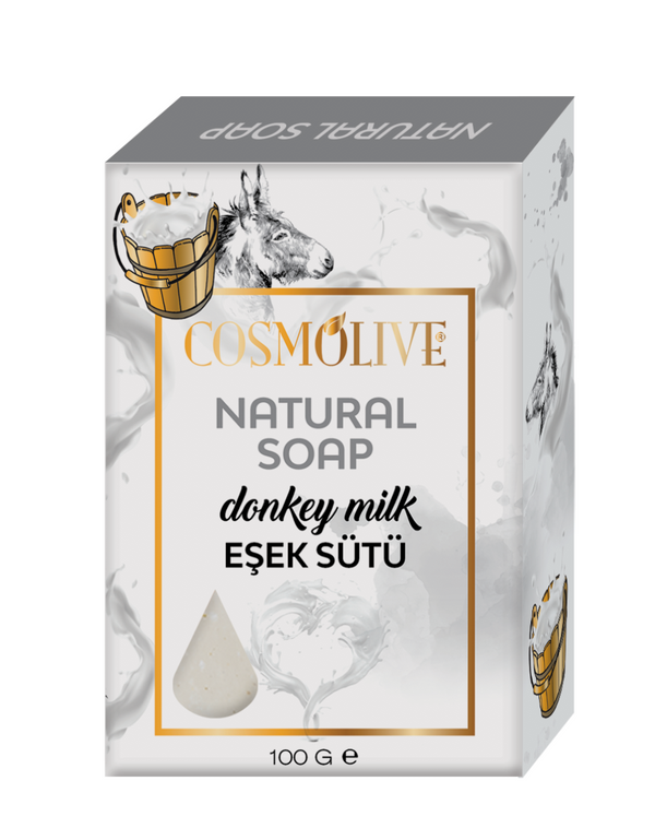 COSMOLIVE DONKEY MILK NATURAL SOAP 100 g / Against Skin Blemishes / With Vitamins A, B, C and E / Anti-aging Effect