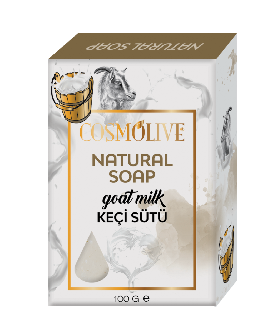 COSMOLIVE GOAT MILK NATURAL SOAP 100 g / With Protein / Against Skin Problems / Moisture Balance / Natural Life