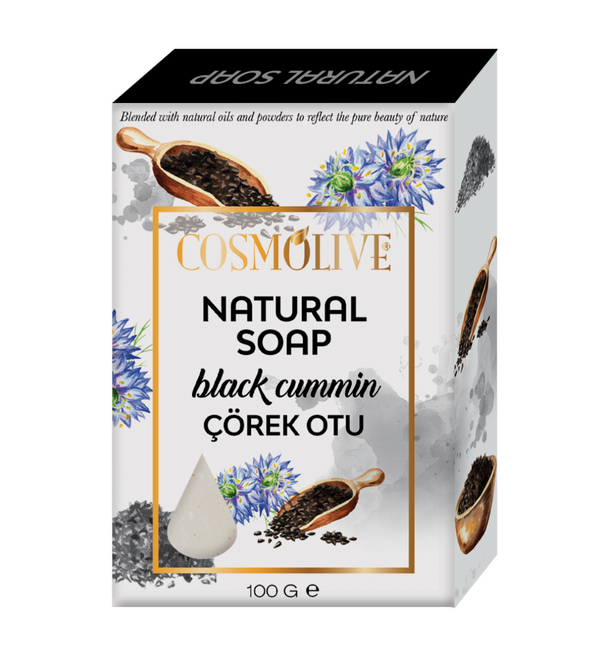 COSMOLIVE BLACK CUMMIN NATURAL SOAP 100 g Handmade Soap / Useful for Eczema / Against Acne / Natural Life