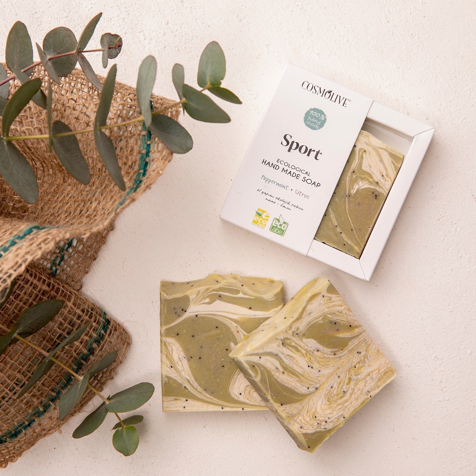 COSMOLIVE HANDMADE NATURAL SOAP SPORT 100 g / Handmade / Ecological /Unique Bathroom Experience / Natural PH / Natural Life