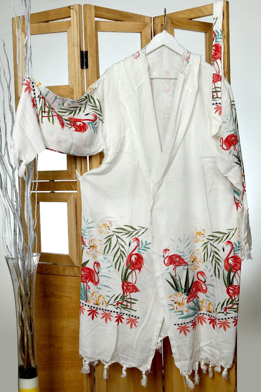 Bathrobe ORGANIC BAMBOO Turkish Lightweight Hooded Pesthemal Bathrobe Luxury/Kimono- bridal party - bridesmades robe/Beach-spa robe/ Sale/ Fast Delivery - Natural Bazaar