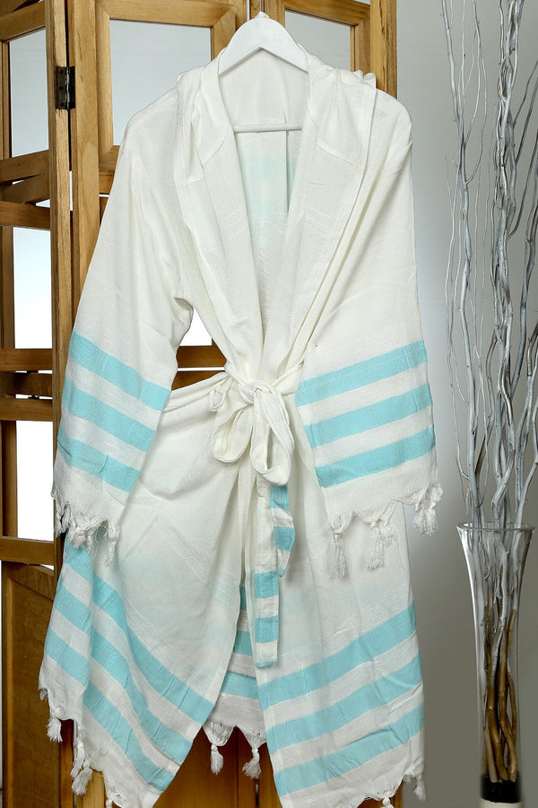 Bathrobe ORGANIC BAMBOO Turkish Lightweight Hooded Pesthemal Bathrobe Luxury/Unisex/Kimono- bridal party - bridesmades-beach-spa robe/ Sale/ Fast Delivery