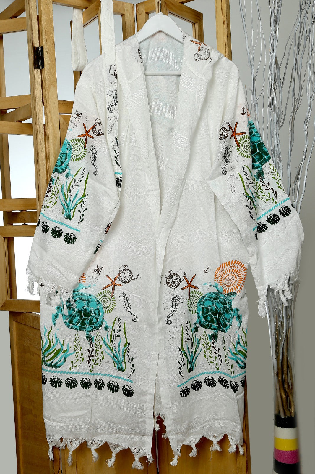Bathrobe ORGANIC BAMBOO Turkish Lightweight Hooded Pesthemal Bathrobe Luxury/Kimono- bridal party - bridesmades robe/Beach-spa robe/ Sale/ Fast Delivery