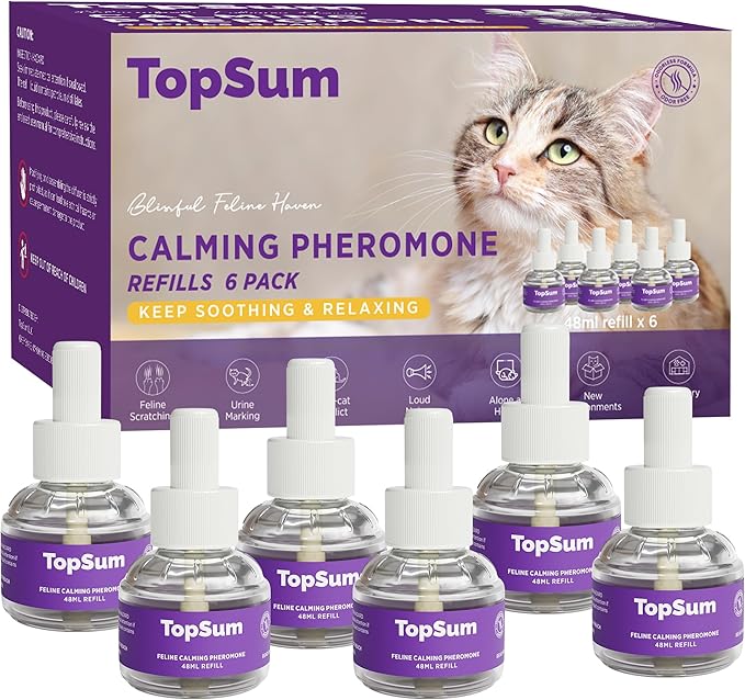 Cat Calming Diffuser Refills – 6 Pack | Long-Lasting Cat Pheromone Ref ...